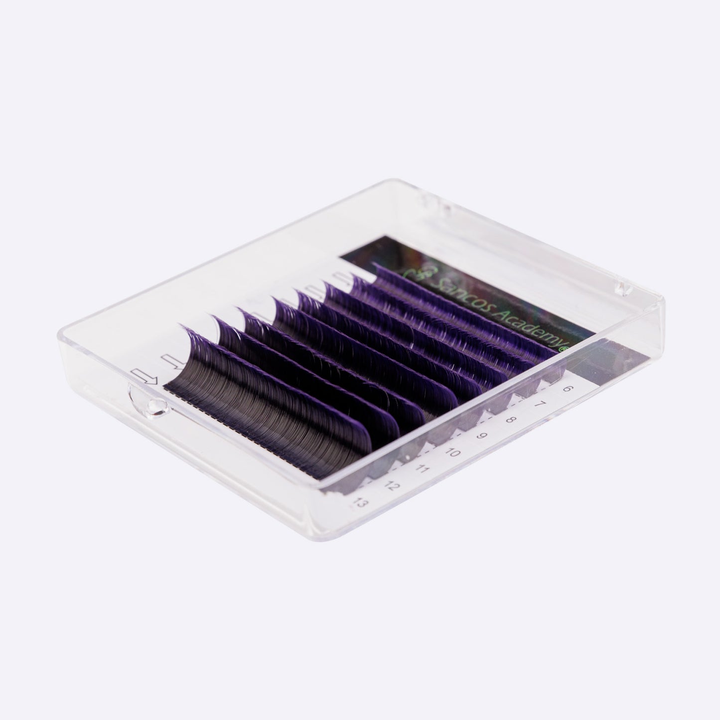 Extensii de Gene – Ombre Negru/Violet – 8 Linii cu Adeziv la Bază