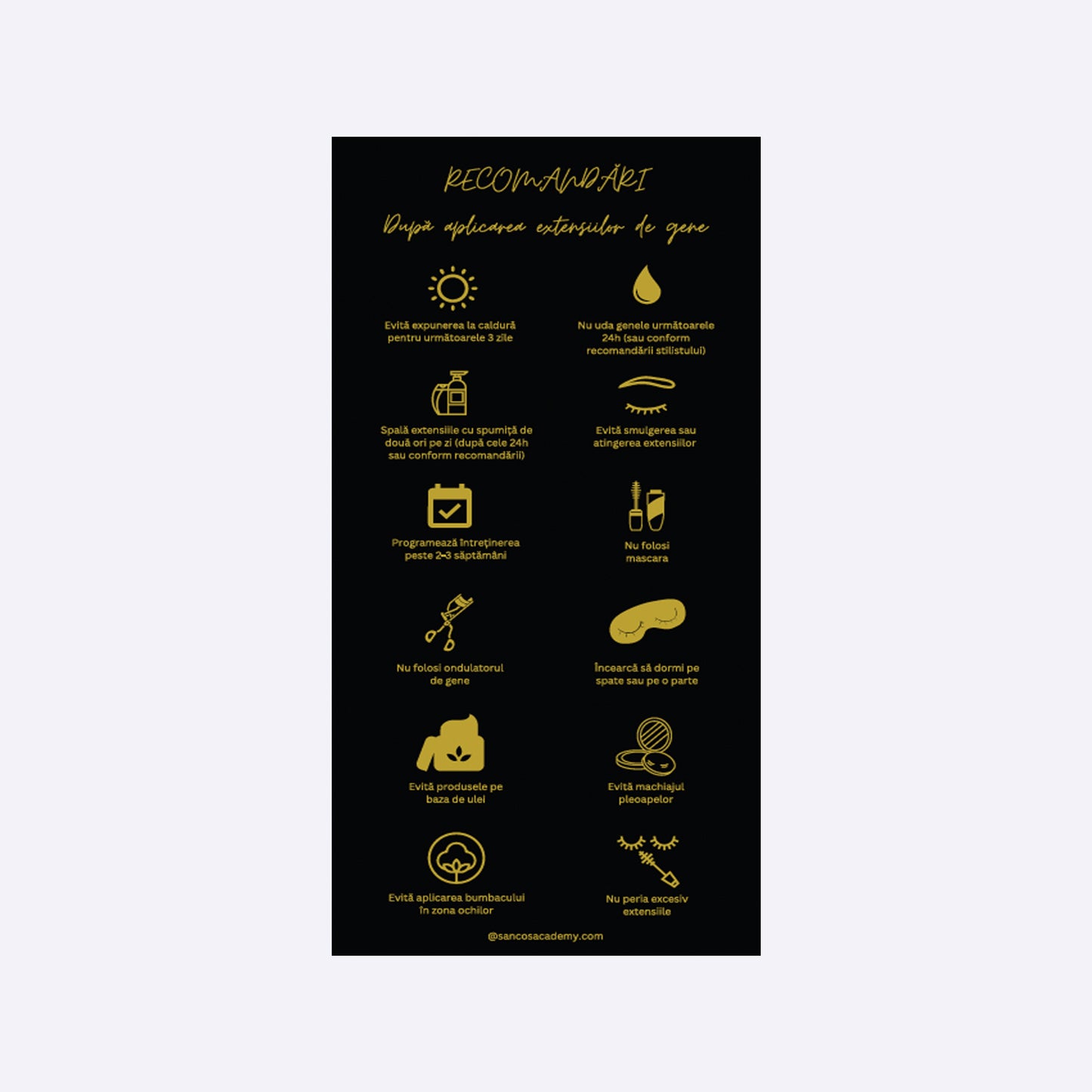 Card Luxury Aftercare – Îngrijirea Extensiilor de Gene