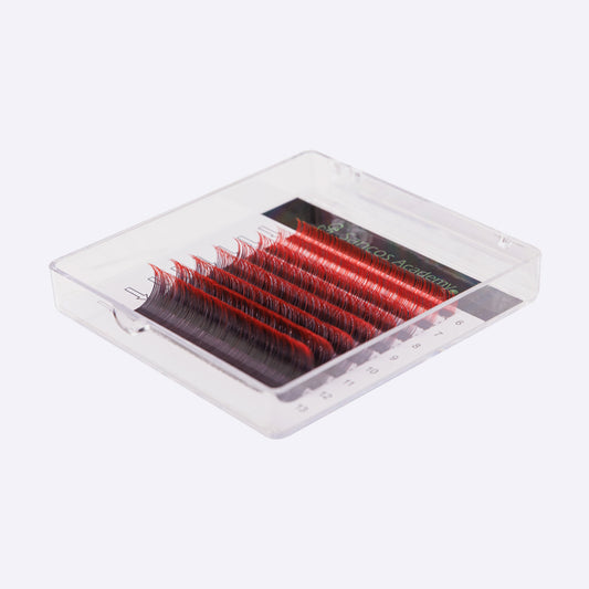 Extensii de Gene Colorate – Ombre Negru/Rosu – 8 Linii