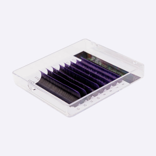 Extensii de Gene – Ombre Negru/Violet – 8 Linii cu Adeziv la Bază