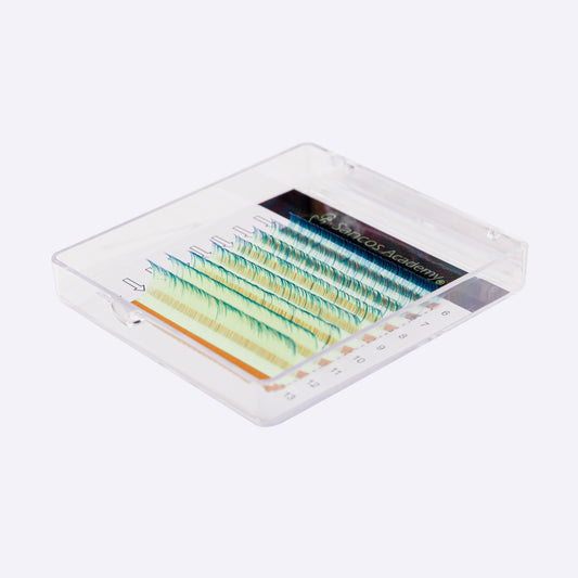 Extensii de Gene Colorate – Ombre Verde/Albastru – 8 Linii