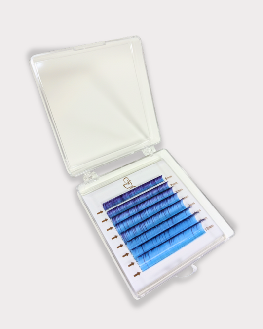 Extensii de Gene – Ombre Albastru/Violet – 8 Linii cu Adeziv la Bază